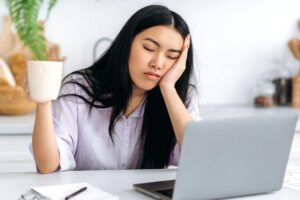 sleepy worker